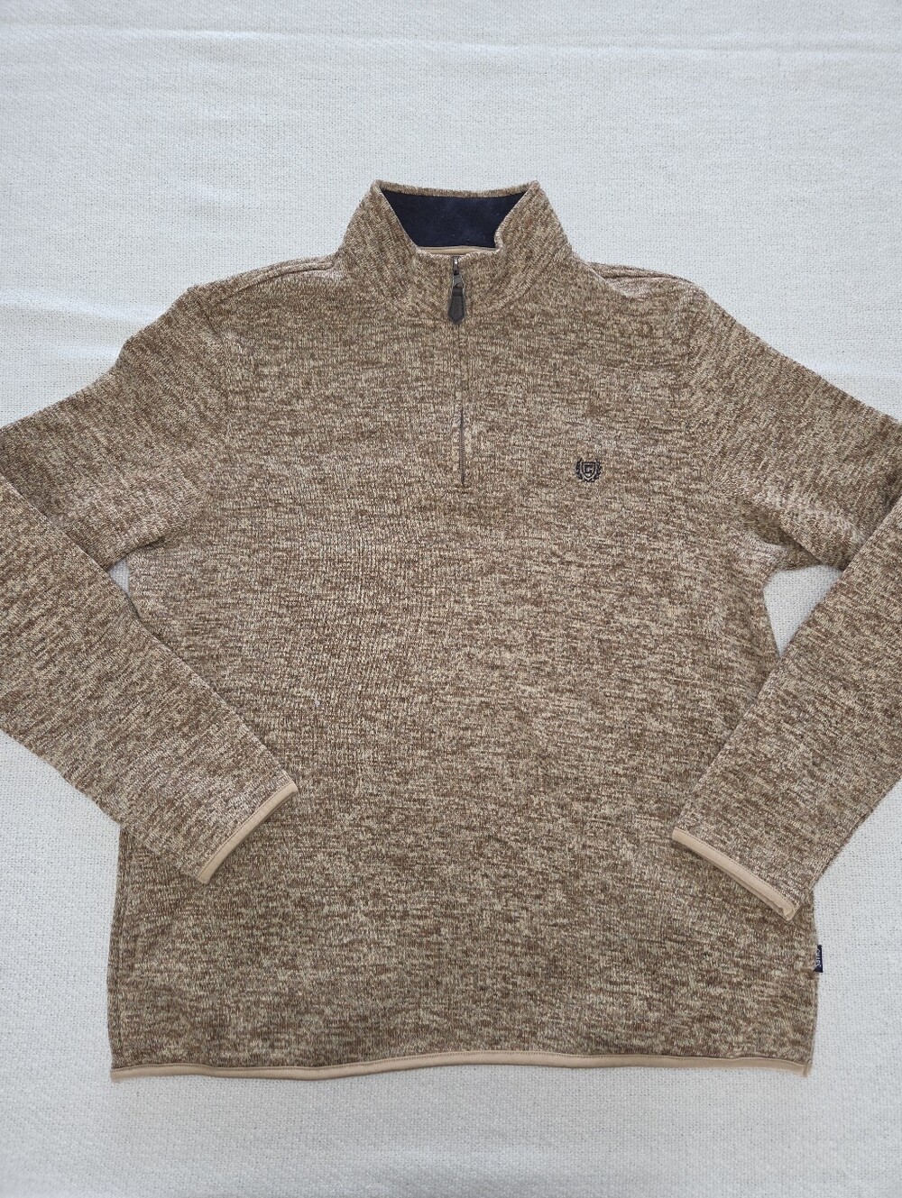 Chaps Men's Tan Heather Quarter-Zip Sweater
